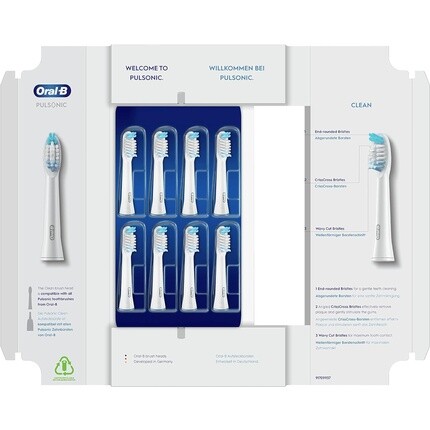 

Чистящие головки Pulsonic Clean для зубных щеток Sonic, 8 головок — упаковка из 8 штук Oral-B