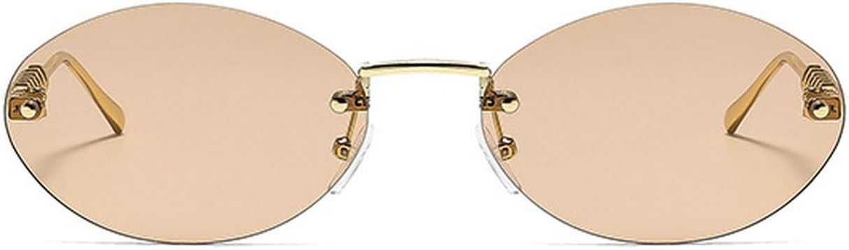 

Солнцезащитные очки Laureles овальной формы без оправы для женщин, жемчужные солнцезащитные очки без оправы для мужчин, очки с градиентным переходом цвета шампанского для женщин, C2