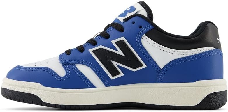 Детские кроссовки New Balance 480 V1 на шнуровке для мальчиков, белый/синий — фото 2