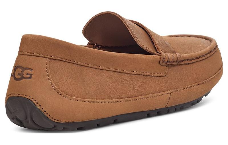 Мужские мокасины UGG кожаные повседневные, каштановый — фото 4