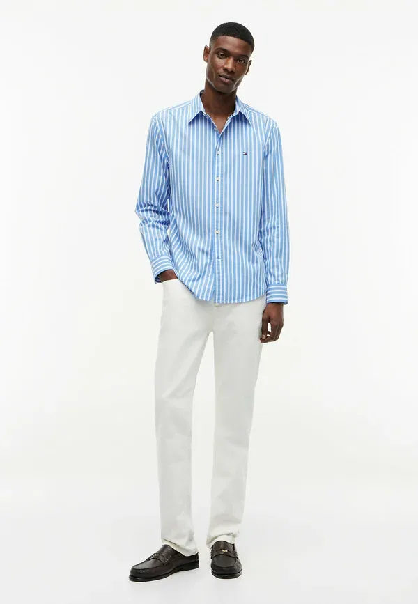 Рубашка Tommy Hilfiger Flex poplin seasonal stripe sht seasonal pattern shirt, синяя полоска — фото 2
