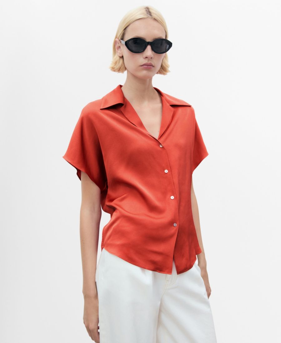 

Женская футболка с коротким рукавом свободного кроя MANGO, Red