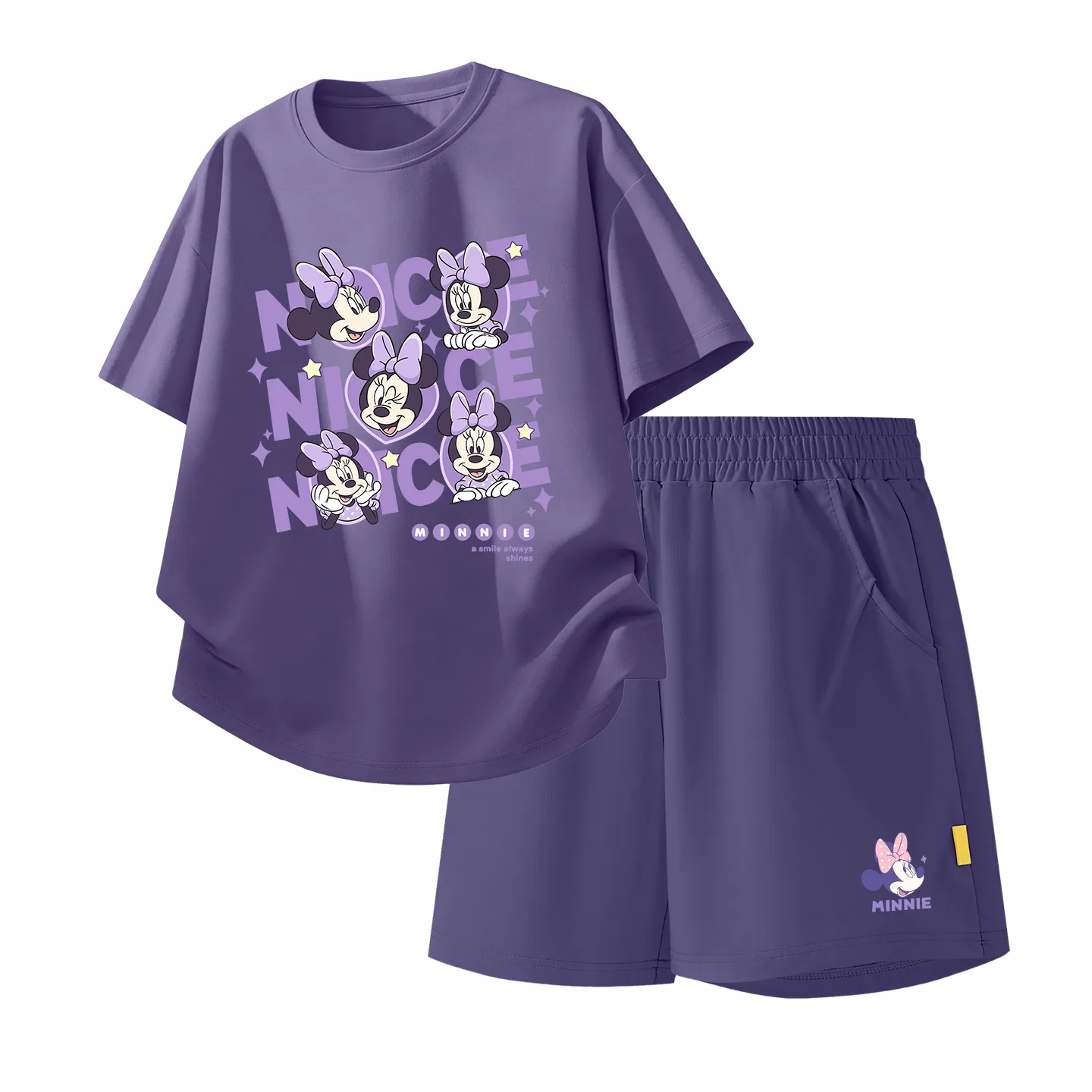 Детский спортивный костюм Casual Sportswear 2 Piece Set Disney, Daisy Knot Minnie Starry Night Purple+Deni Knot K_Bottom Right Plum Purple