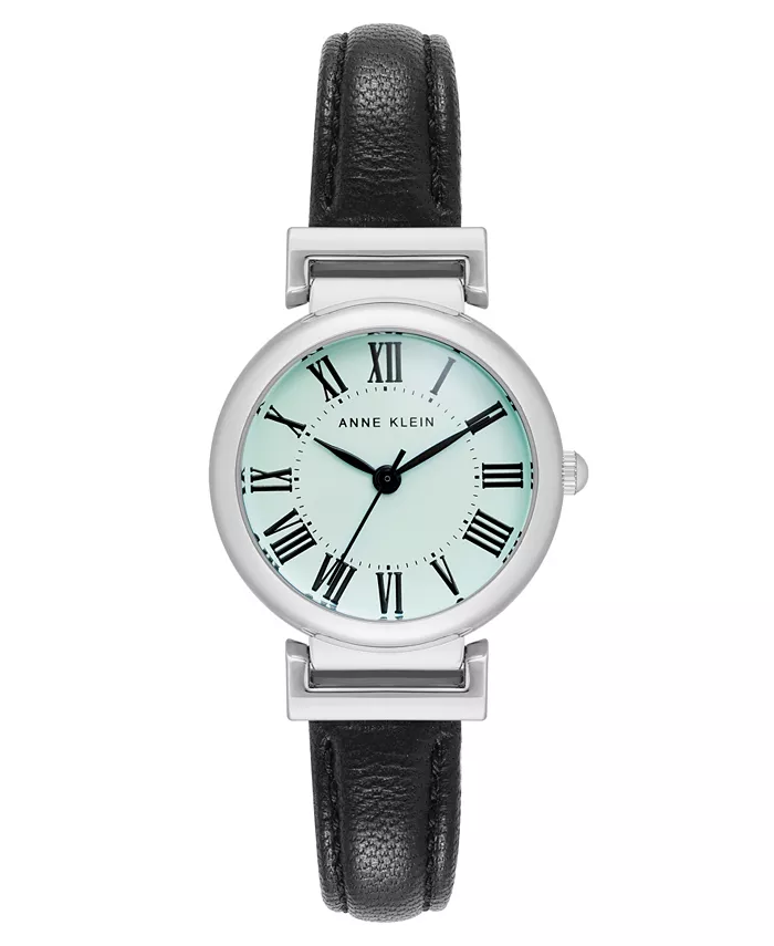 

Женские часы Quartz Black Classic с кожаным ремешком и металлическим браслетом серебристого оттенка, 28 мм Anne Klein, мультиколор