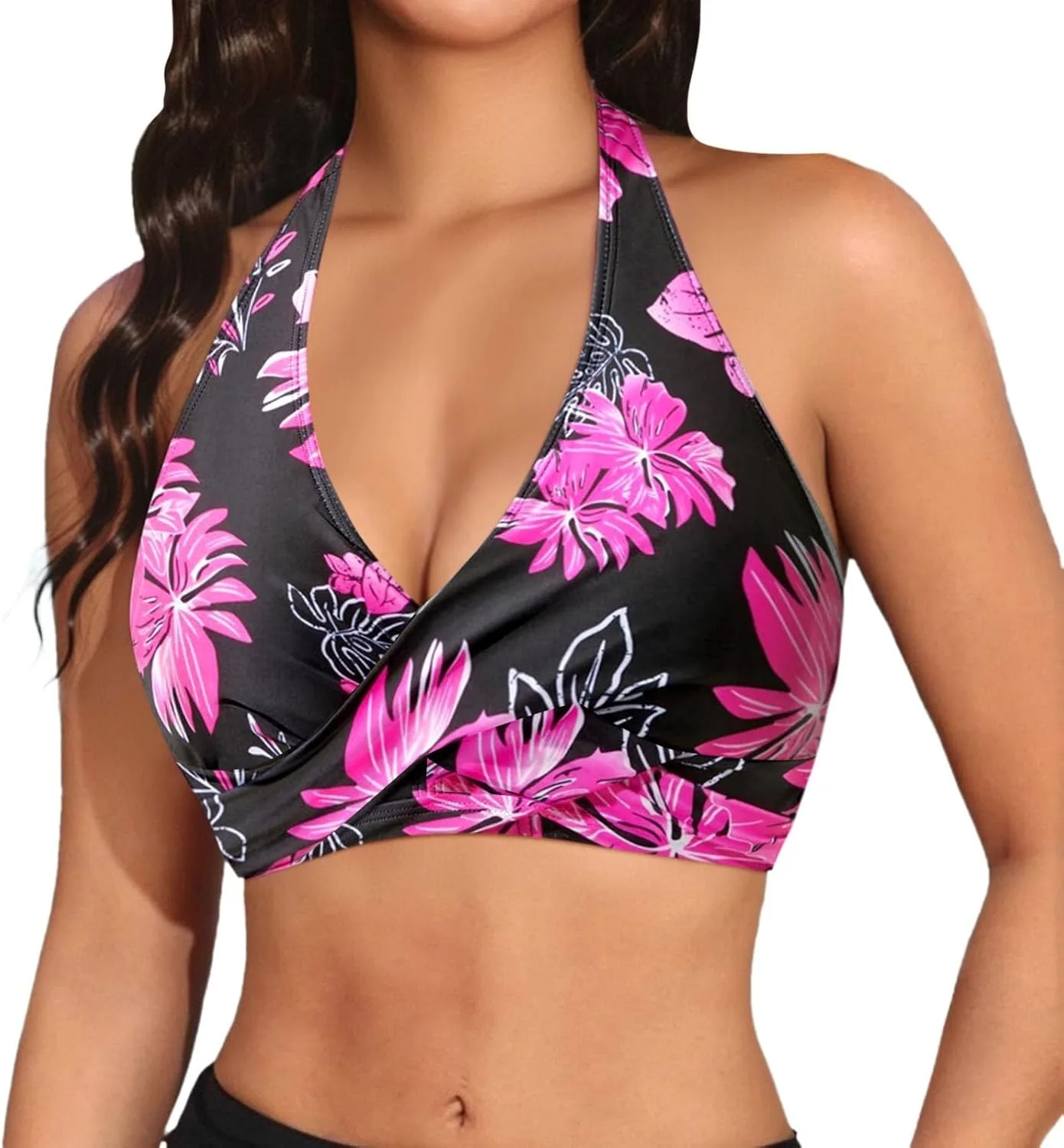 

Женский топ бикини Halter с перекрестным декольте Push Up