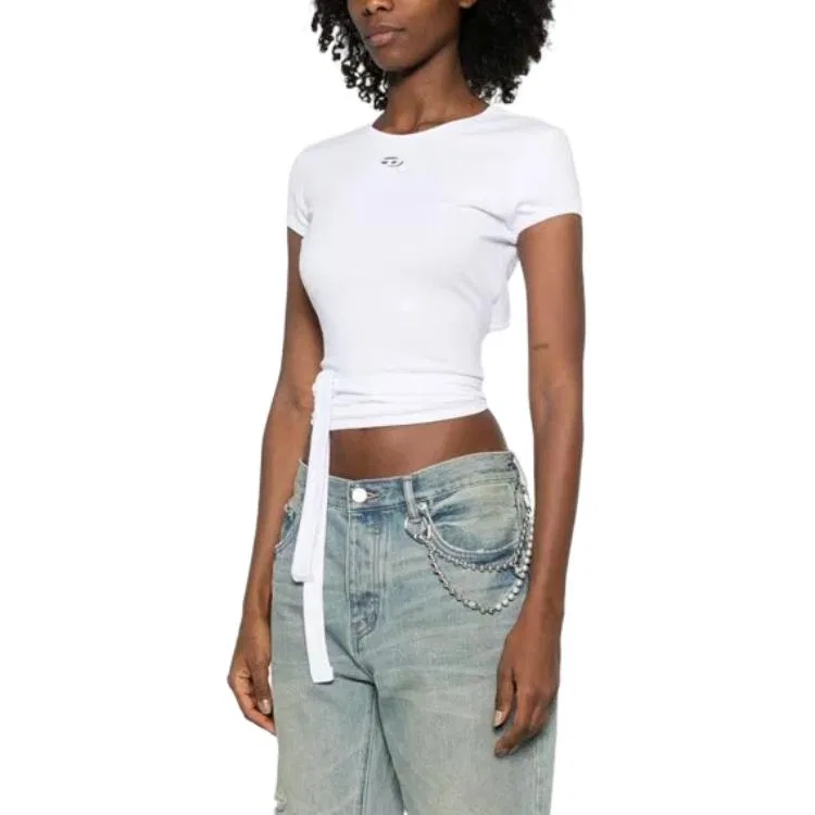 Футболка женская White с круглым вырезом DIESEL