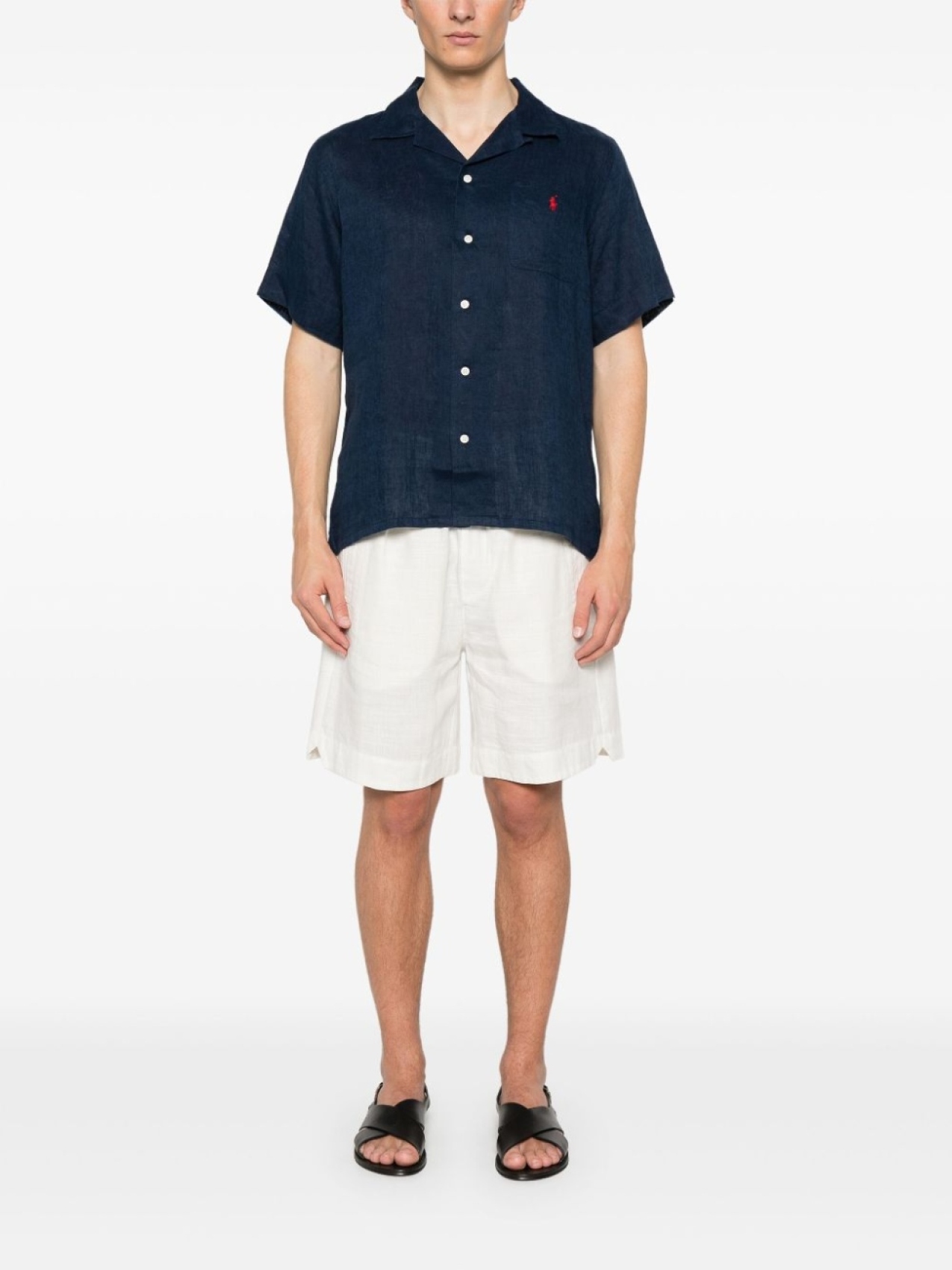 

Льняная рубашка Polo Ralph Lauren, синий