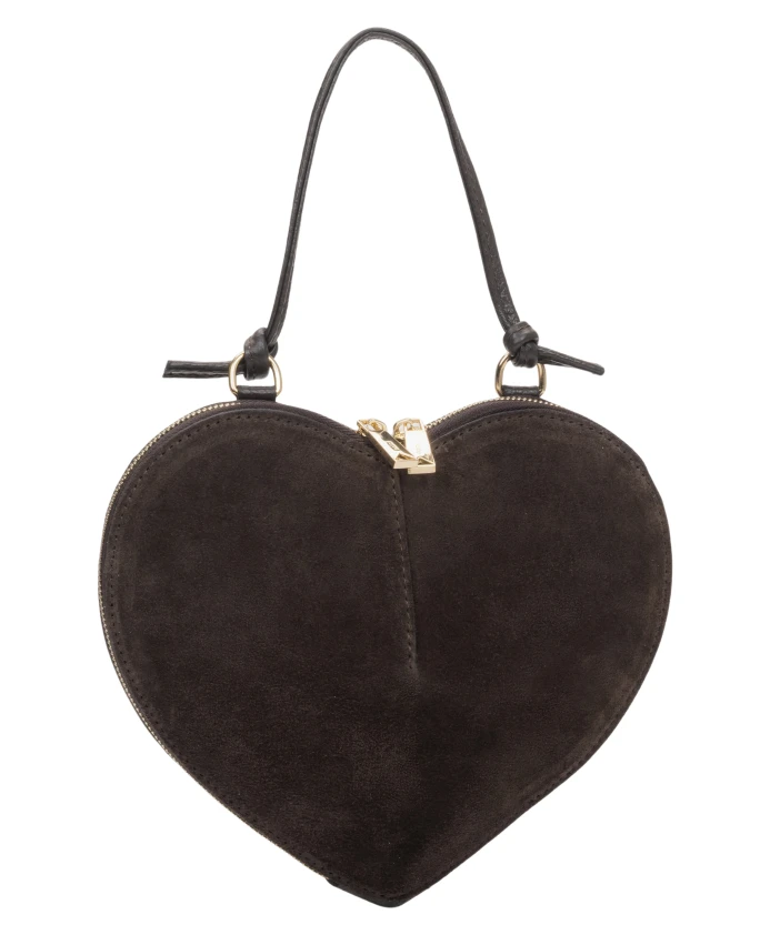 

Маленькая сумочка в форме сердца из велюра. Estro, коричневый