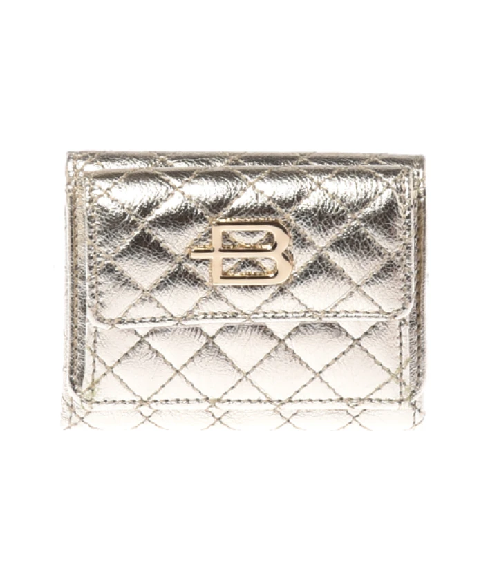 

Кошелек из ламинированной стеганой кожи светло-золотистого цвета Baldinini, серый