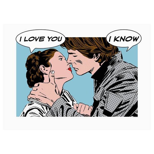 

Фреска Komar Comic Quote Leia Han, разноцветный