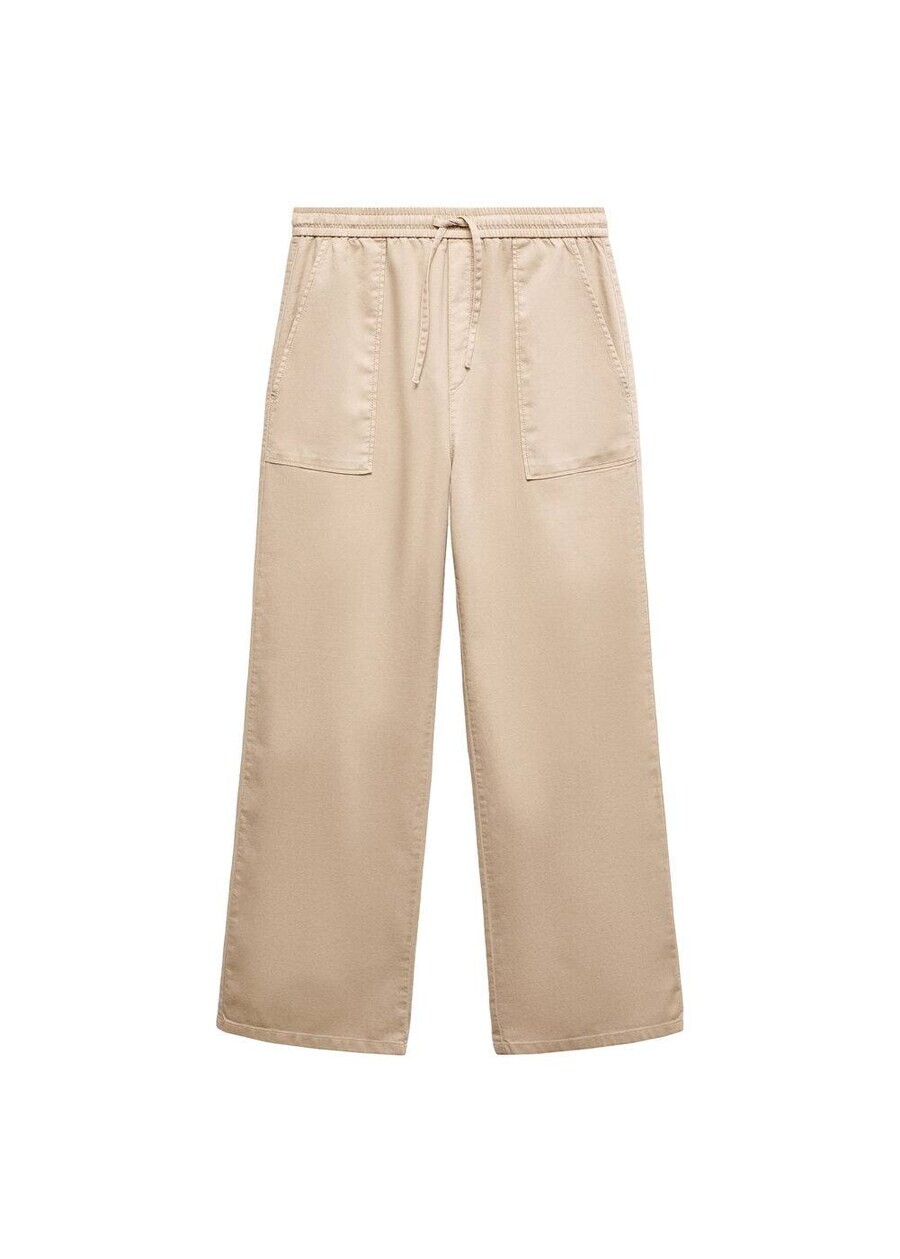 

Тканевые брюки MANGO Wide leg Pants Suki, песочный