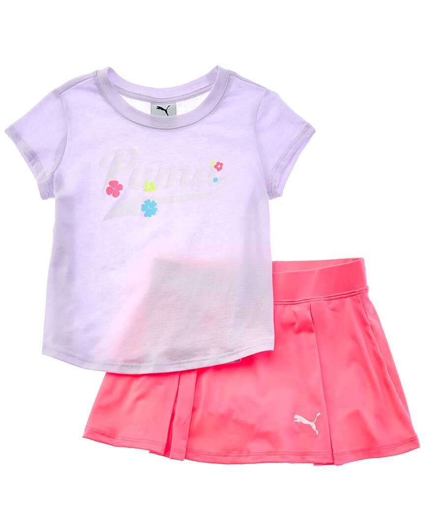 

Комплект из 2 предметов: футболка и юбка-шорты PUMA Puma, фиолетовый