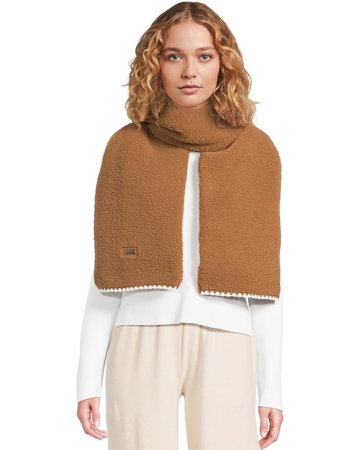 

Шарф UGG Uggfluff Scalloped Scarf, цвет Chestnut