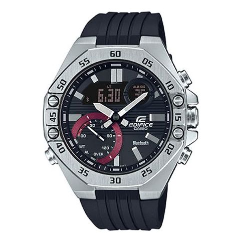 

Часы CASIO Bluetooth Waterproof EDIFICE Sports Sapphire Crystal Quartz Solar Powered Mens Silver Analog/Digital Combo, серебряный