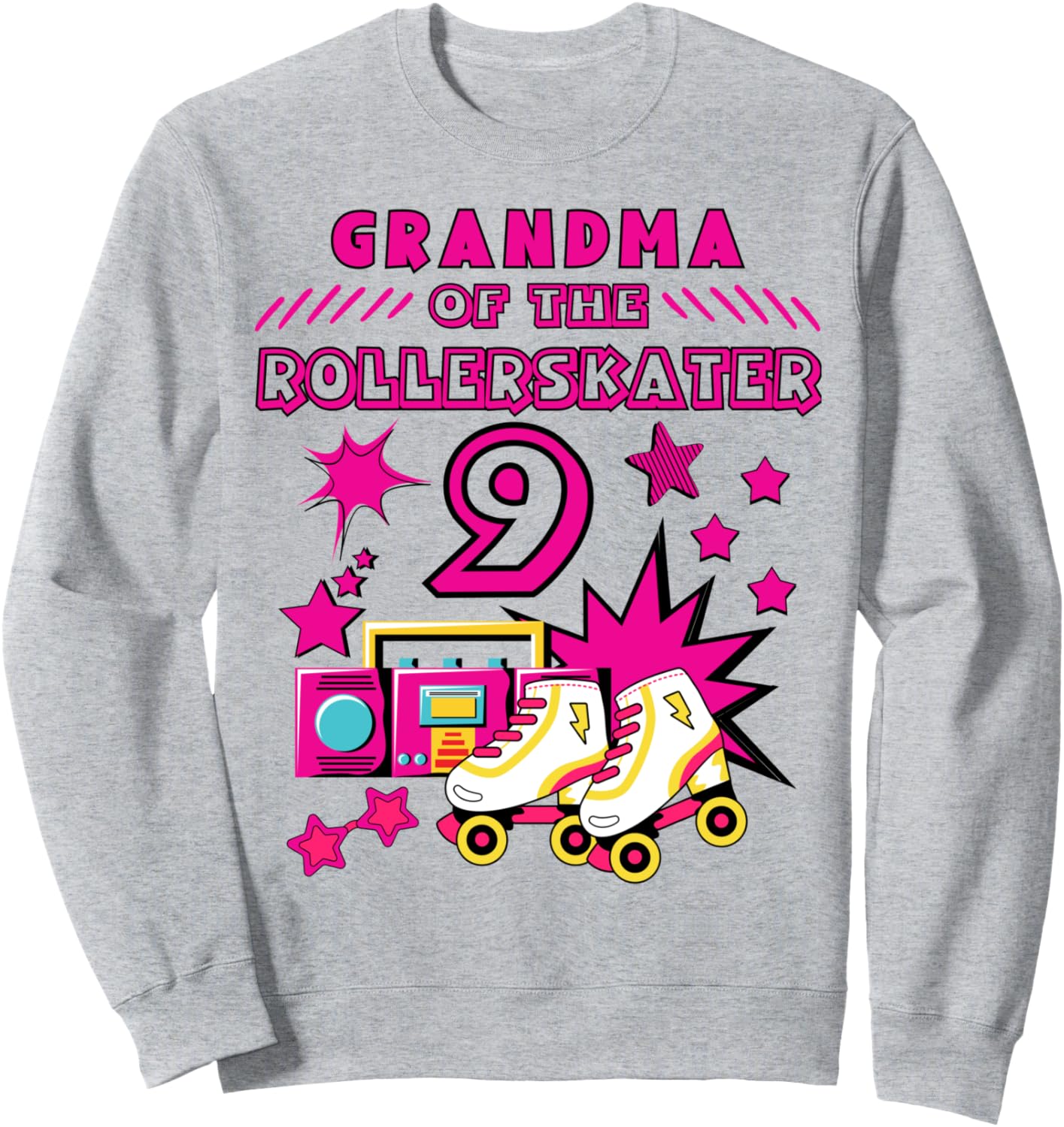

Яркая толстовка для вечеринки в честь 9-летия бабушки-роллерши Family Look Roller Skating Theme Decorations Gifts, серый