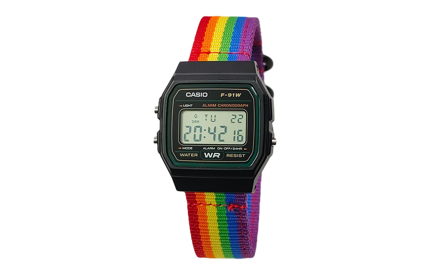 

CASIO Мужские часы Retrofit Series с кварцевым механизмом и нейлоновым ремешком, черный циферблат