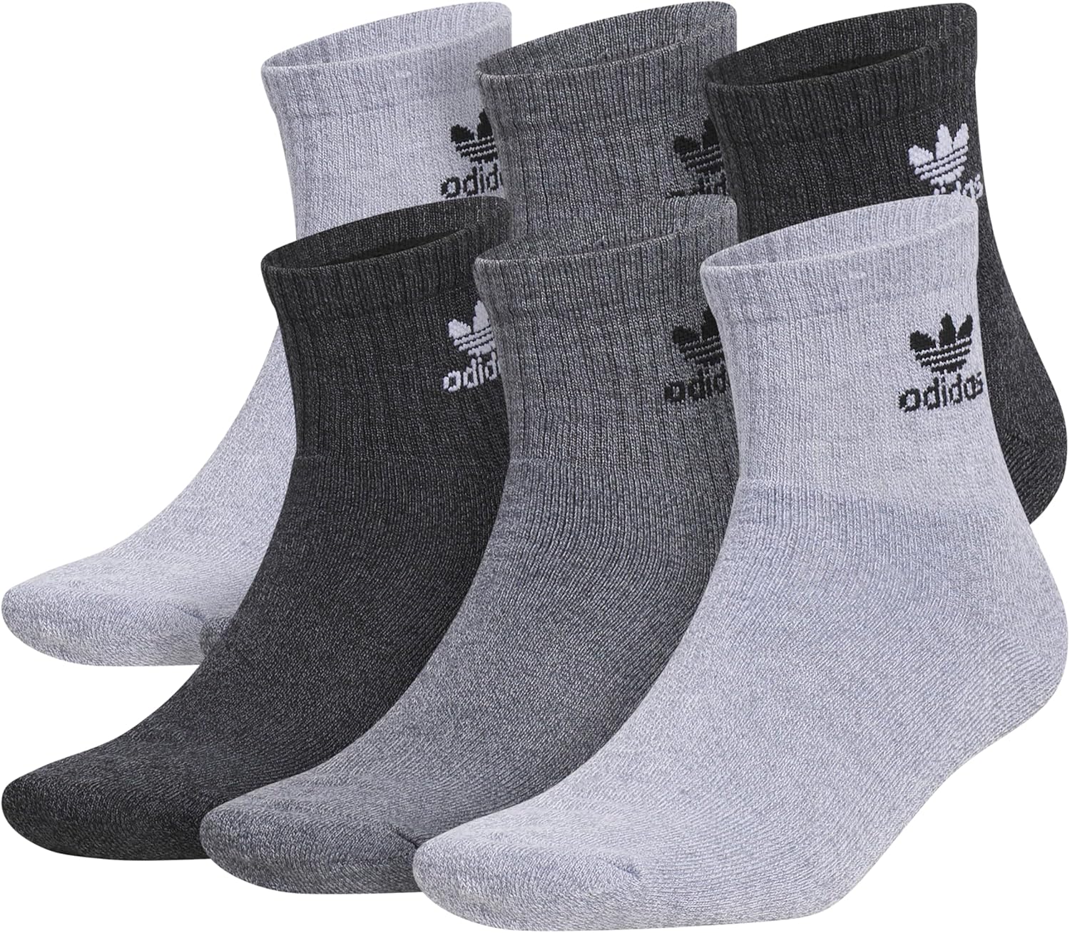 

Носки Adidas Originals Originals Trefoil Quarter, 6 пар, Grey/Onix Grey/Black