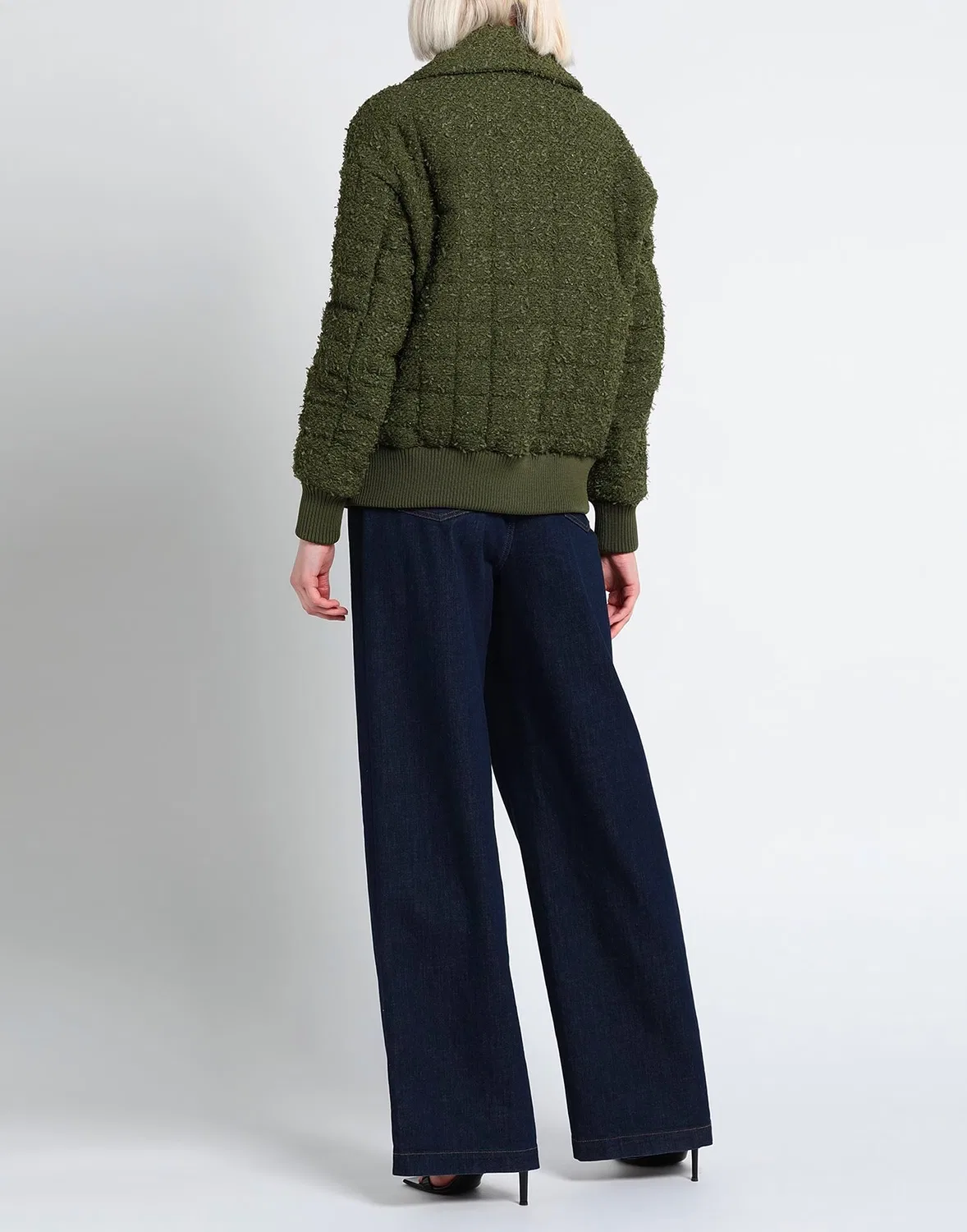 Жакет из твида BALMAIN Military green — фото 3