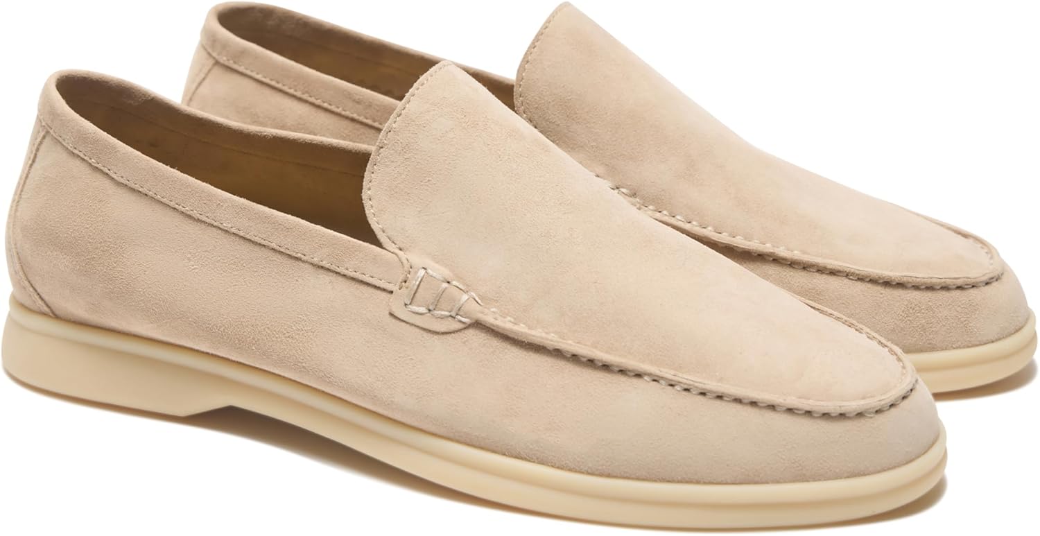 

Мужские летние лоферы из замши премиум-класса Bruno Liani, бежевый/песочный