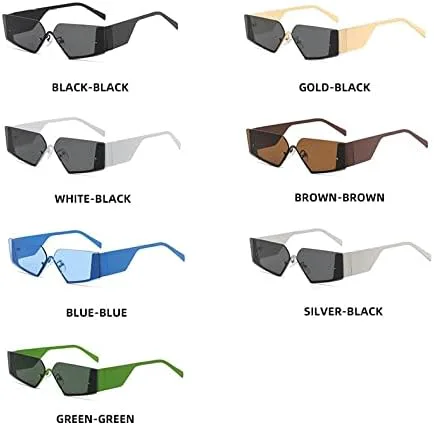 

Солнцезащитные очки 2027 года в металлической оправе, без оправы, с широкими дужками, винтажные, для женщин и мужчин, солнцезащитные очки UV400 MTZJH, Green