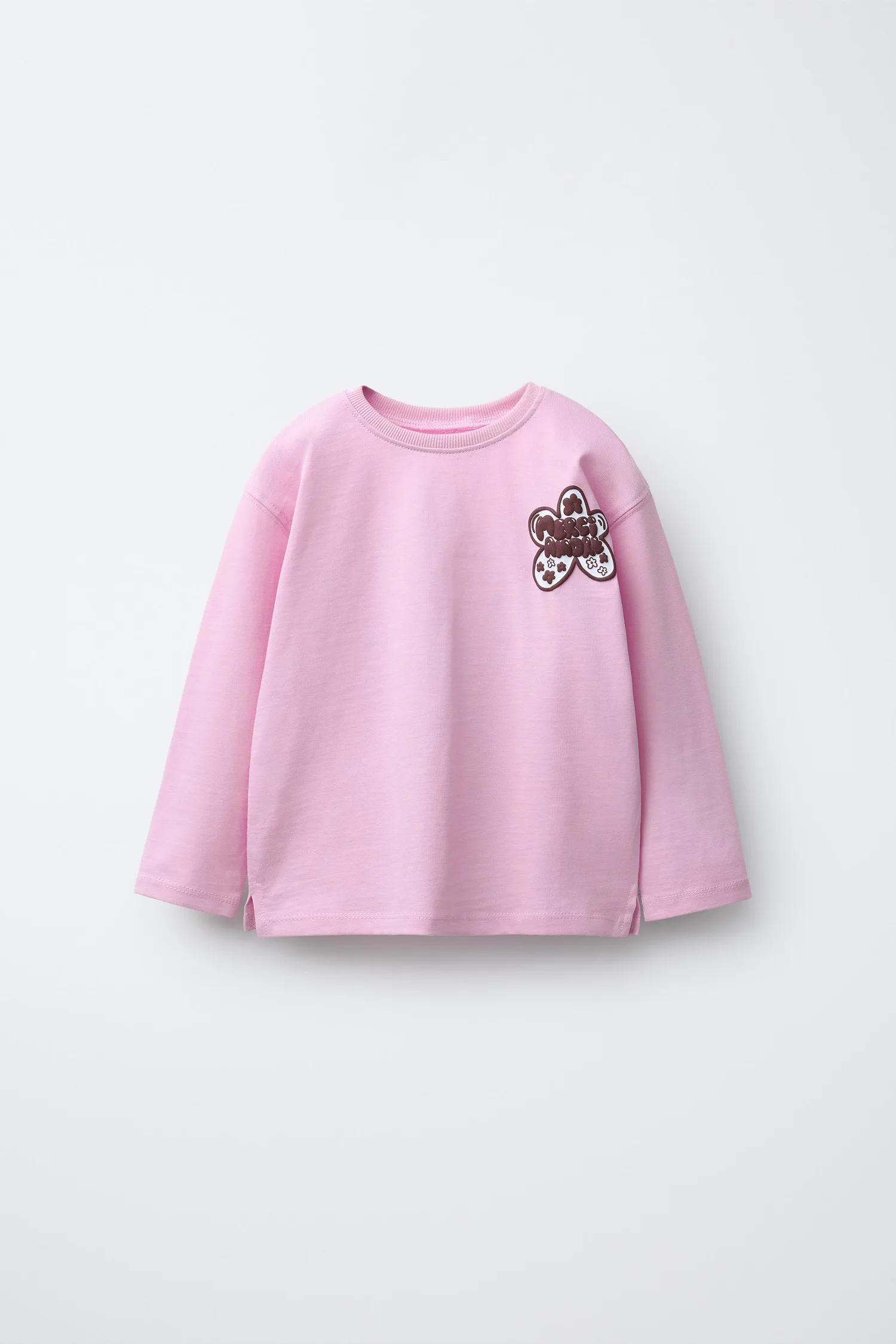 Футболка с рельефным принтом Zara, розовый