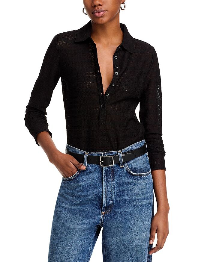 

Топ-поло rag &bone Julia rag & bone, черный