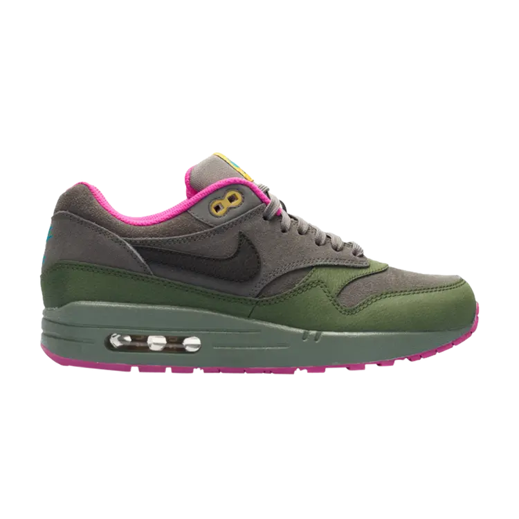

Кроссовки Nike Air Max 1 Leather 'Pewter Carbon Green', черный