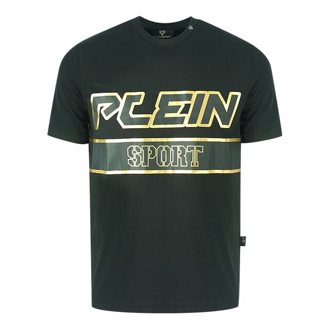 

Футболка с золотым логотипом Plein Sport, черный