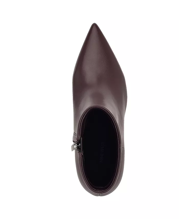 Женские ботильоны Savie на блочном каблуке из кожи Nine West, красный — фото 4