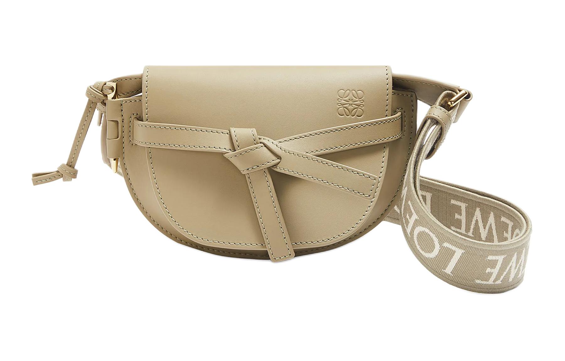 

LOEWE Мягкая кожаная сумка с бантом через плечо миниатюрная женская глиняно-зеленая