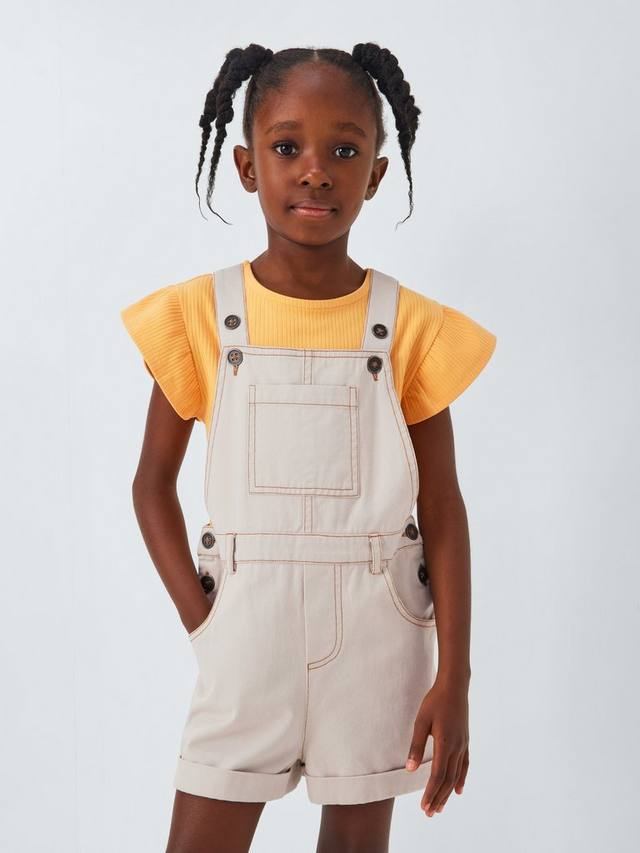 

Детские комбинезоны-шорты из твила John Lewis ANYDAY, Ecru Twill