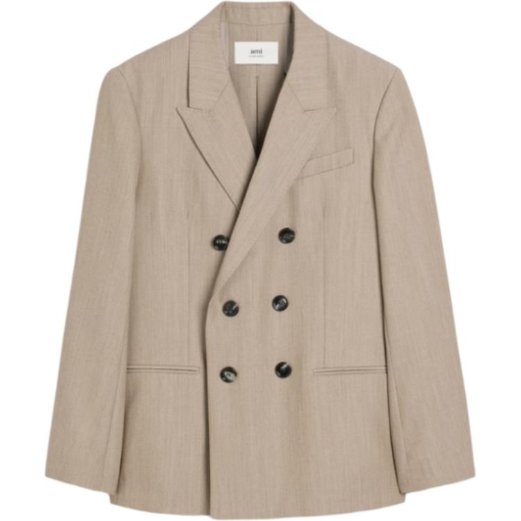 

AMIPARIS Двубортный жакет с разрезом на спине, Apricot