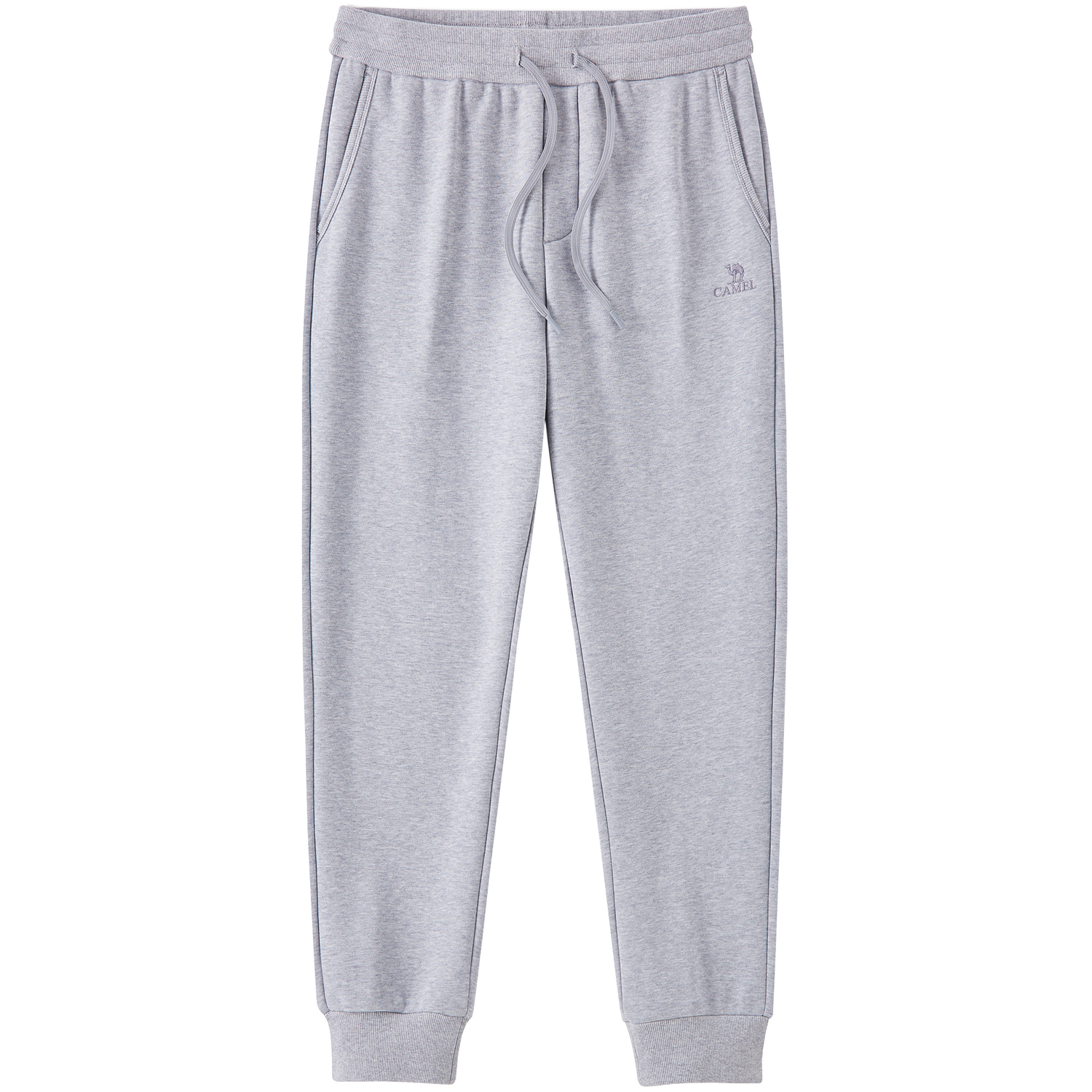 

Однотонные эластичные манжеты растягивающиеся флисовые утепленные универсальные базовые спортивные штаны длинные вязаные спортивные штаты men's CAMEL, светло-серый