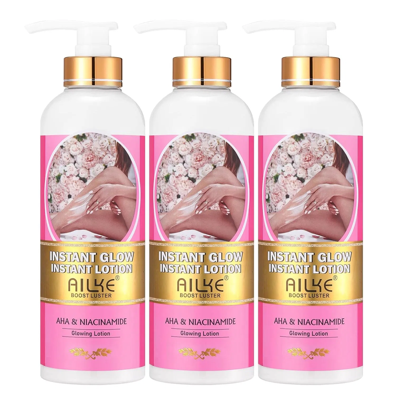 Лосьон для тела «Skin Glowing Body Lotion» от AILKE, 3 x 500 мл ‎Ailke Boost Luster, Pack Of 3.