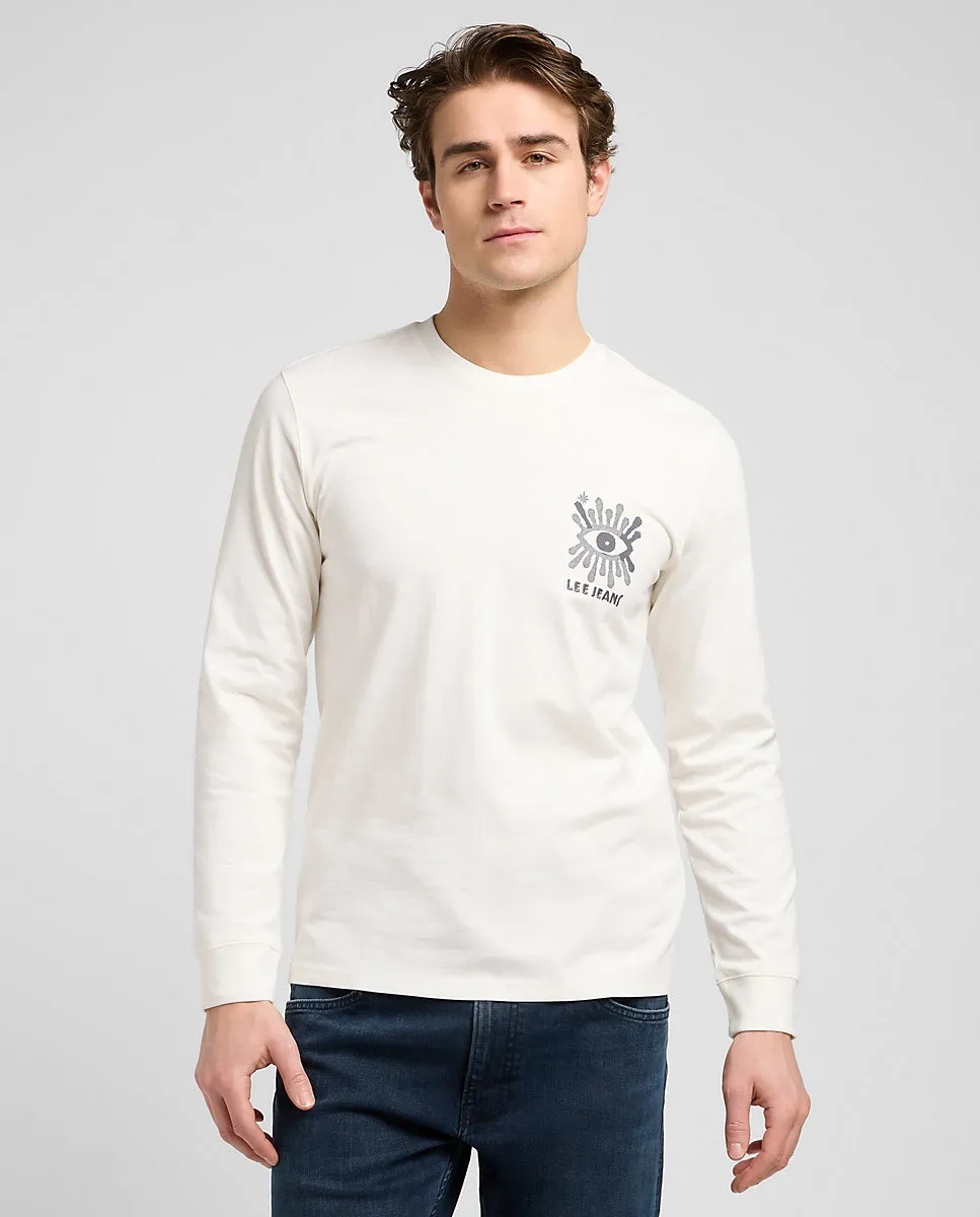 

Мужская футболка с длинным рукавом и обычным кроем Lee, белый