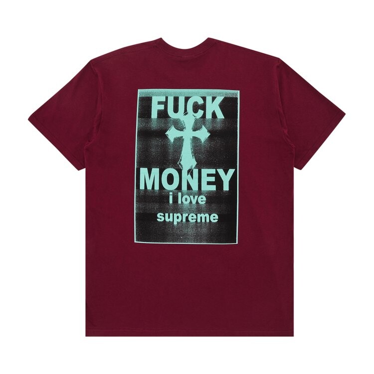 Футболка Supreme Fuck Money Tee, цвет Cardinal — фото 2
