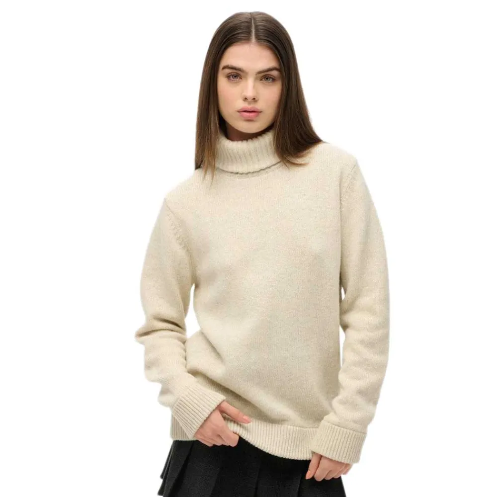 

Свитер Superdry Merchant high neck, бежевый