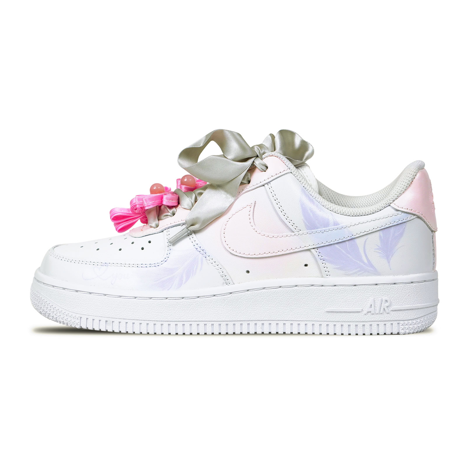 

Кроссовки Air Force 1, Chinese Style Feather Leather, устойчивые к истиранию и скольжению, низкие для скейтбординга Nike, розовый фиолетовый