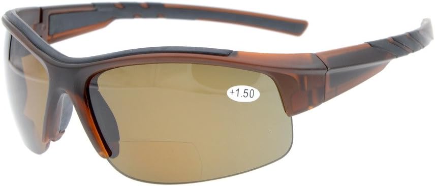 

Спортивные бифокальные солнцезащитные очки Eyekepper TR90 без оправы, небьющиеся, для бейсбола, бега, рыбалки, вождения, гольфа, софтбола, пешего туризма, Brown/Brown Lens