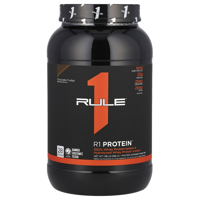 

Rule One Proteins, R1, протеиновая смесь для приготовления напитка, со вкусом шоколадной помадки, 896 г (1,98 фунта)