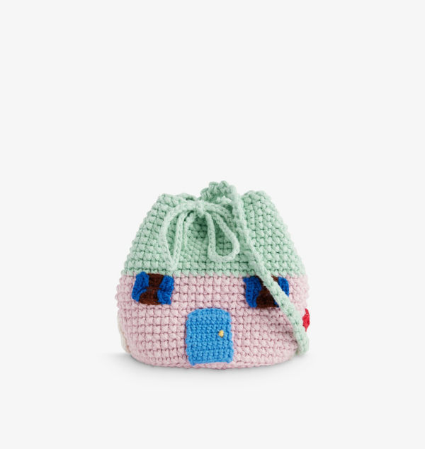 

Сумка из хлопка в виде домика-мухомора, связанная крючком Stella Mccartney, цвет colourful