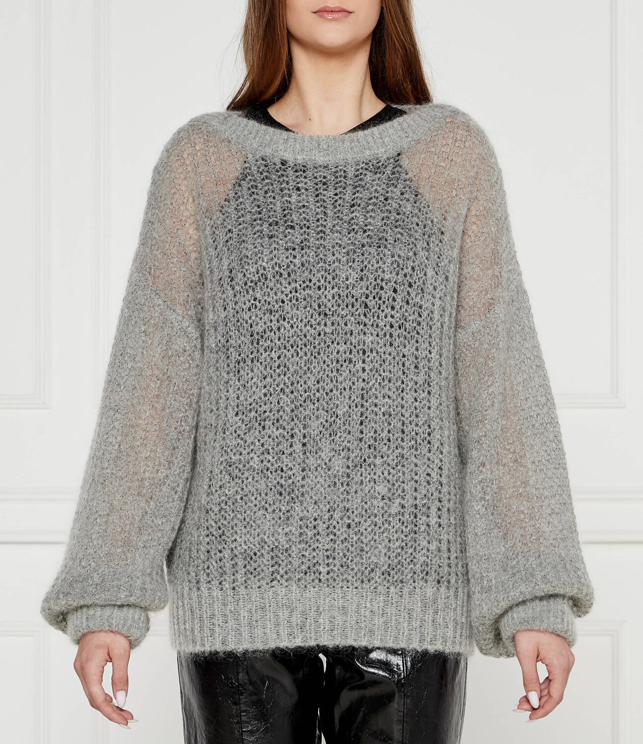 

Свитер из шерсти BOSS BLACK Fablura Loose fit, серый