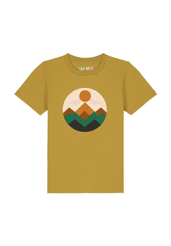 Футболка с геометрическим пейзажным принтом Watapparel, Ochre — фото 2