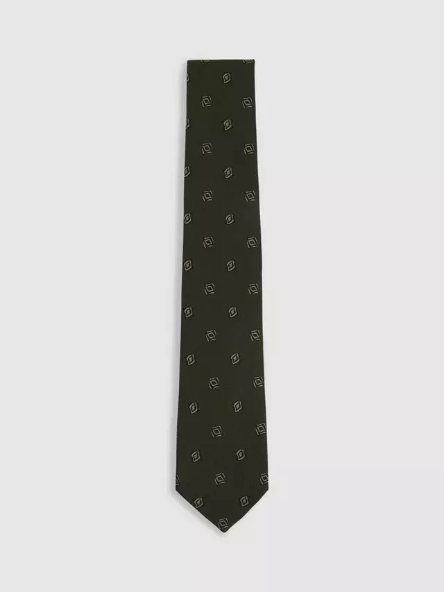 

Галстук Reiss Parma Geometric Silk Blend, цвет forest green