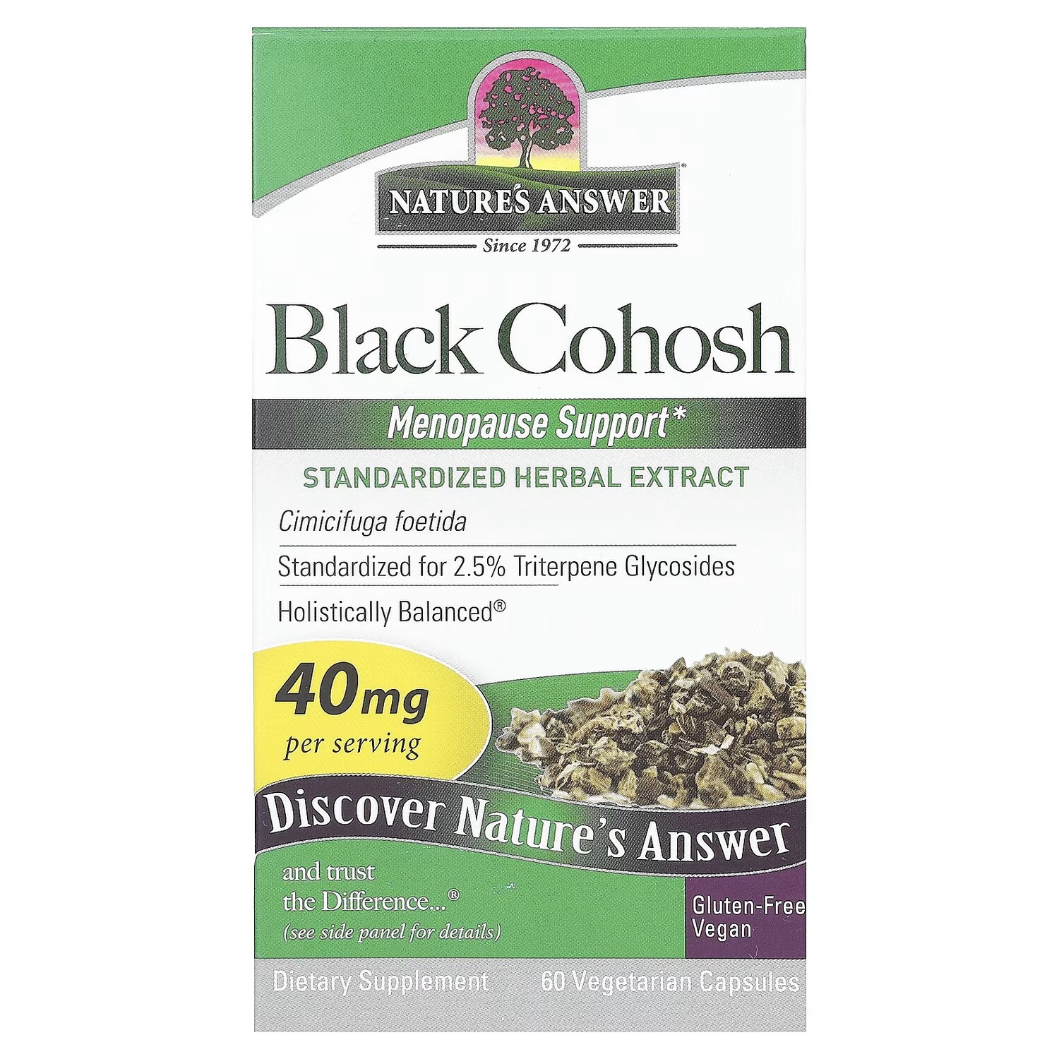 

Черный клопогон Nature's Answer 40 мг, 60 капсул