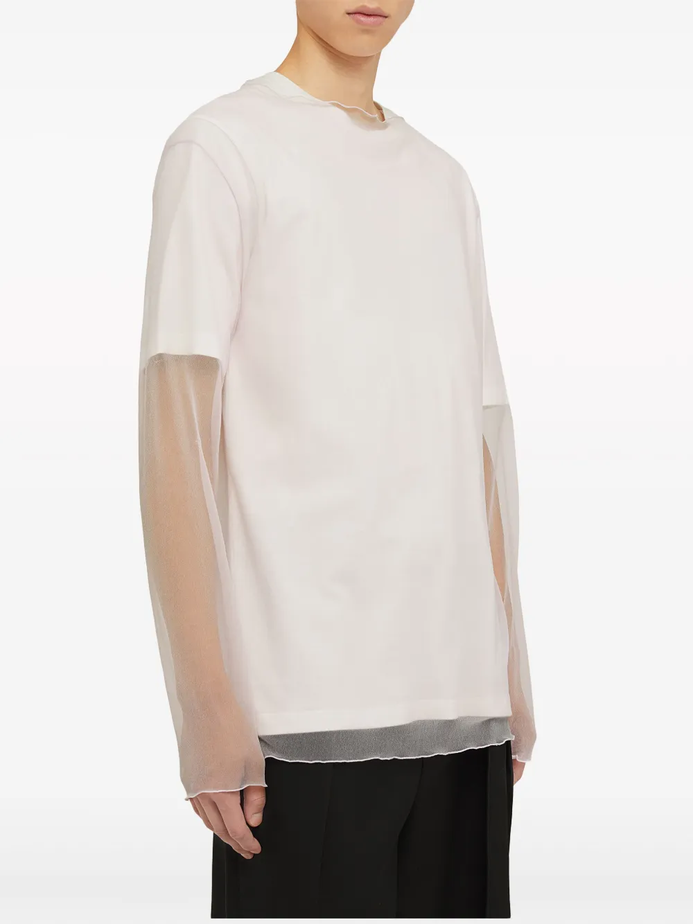 Многослойная футболка с длинными рукавами JIL SANDER, белый — фото 4
