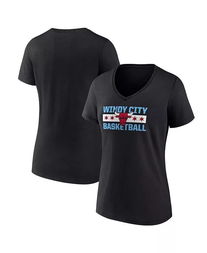 

Черная женская футболка Chicago Bulls Hometown Collection Fanatics