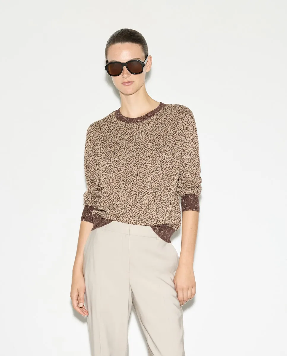 

Женский джемпер из вискозного трикотажа с принтом Woman El Corte Inglés, коричневый