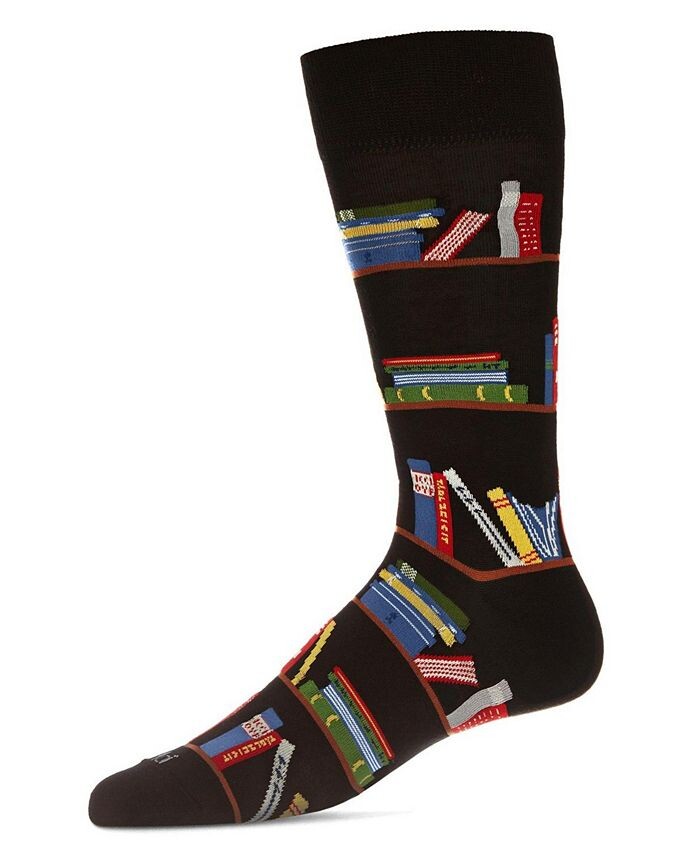 

Мужские носки Bibliophile Rayon from Bamboo Novelty Crew Socks MeMoi, черный