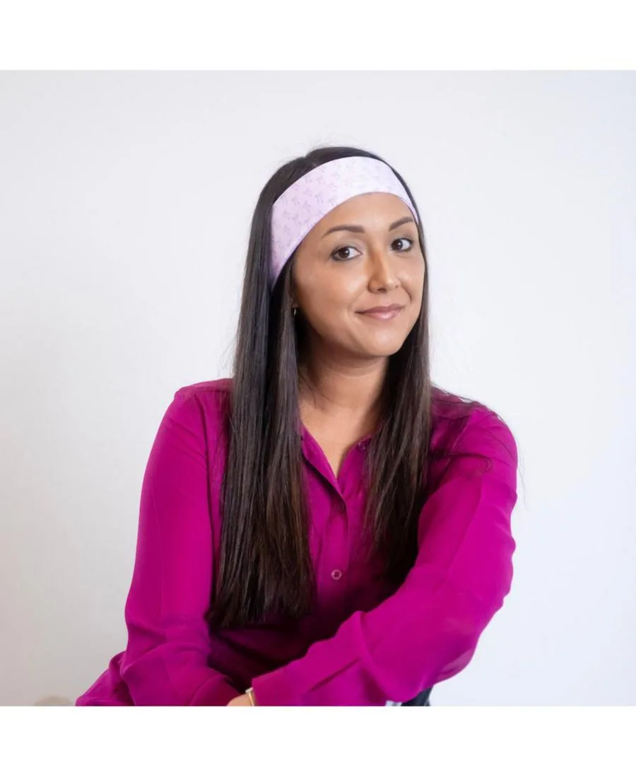 Headbands of Hope Ультрамягкая повязка на голову с узлами - фиолетовые бантики — фото 3